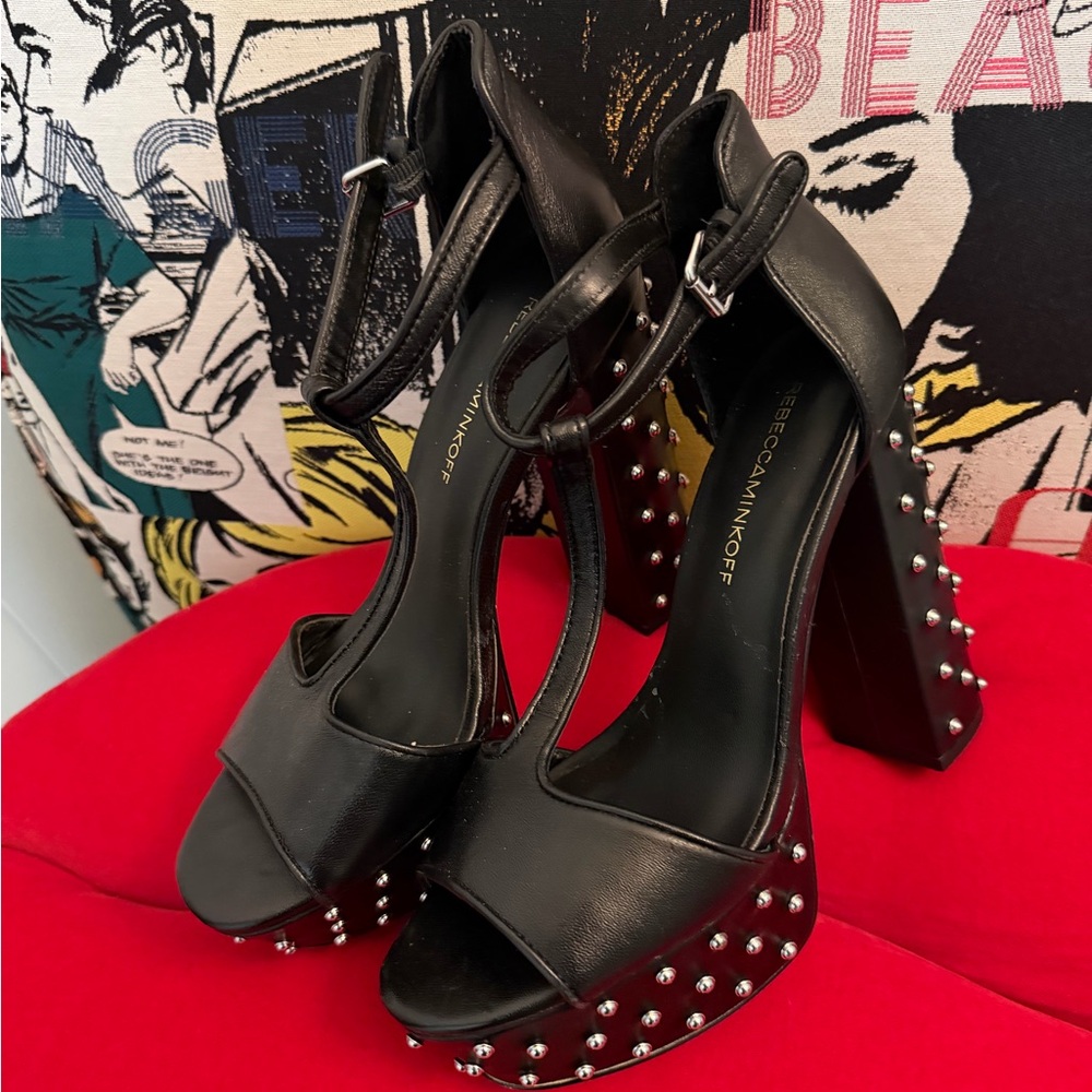 Rebecca Minkoff Black Studded Heels